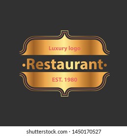 vector of logo restaurant with gold gradient isolated
