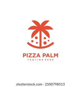 vector logo restaurant palm pizza. logo inspiration