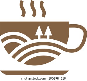 Vector Logo for restaurants, cafes, shops that sell coffee drinks with the concept of natural landscapes