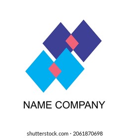 Vector logo of rhombus shape, for free design.