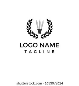 vector logo of rice and sword with white background