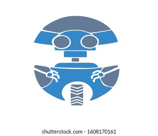 vector logo robot metal design