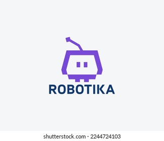 Vector Logo Robot Simple Monogram