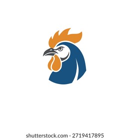 vector logo of a rooster with a brave gaze 