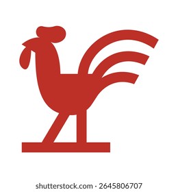 vector logo with rooster theme in red color , logo design inspirations.