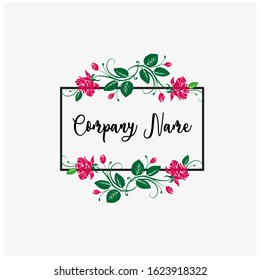 Vector logo with a rose design element. Can be used for floral companies.