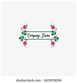 Vector logo with a rose design element. Can be used for floral companies.