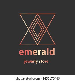 vector of logo with rose gold gradient