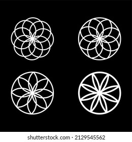 vector logo round creation with black and white
