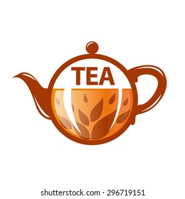 vector logo round glass teapot
