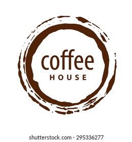 vector logo round imprint of coffee