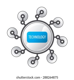 vector logo round robot legged