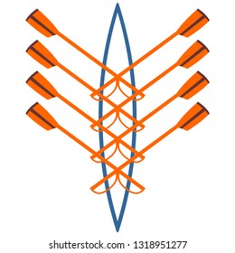 Vector logo for rowing club orange and green