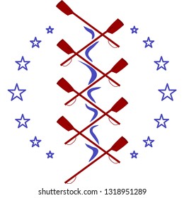 Vector logo for rowing club red and blue