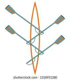 Vector logo for rowing clubgreen and orange