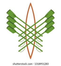 Vector logo for rowing clubgreen and orange