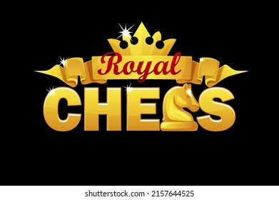 Vector Logo Royal chess for game. Golden LOGO