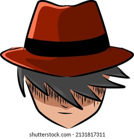 Vector logo sad boy with hat design png