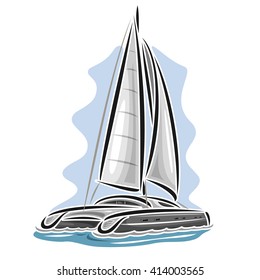 Vector logo of Sailing Catamaran.