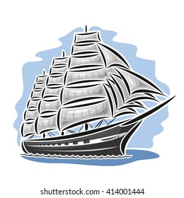 Vector logo of sailing ship.