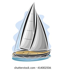 Vector logo of sailing yacht.