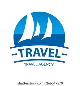 vector logo sailing yachts at sea