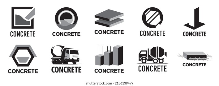 Vector logo for the sale of concrete and cement svg