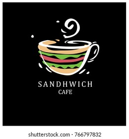 Vector Logo Sandwich  Cafe and Restaurant