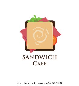 Vector Logo Sandwich  Cafe and Restaurant