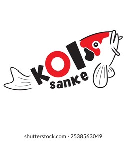 Logotipo vetor sanke koi fish