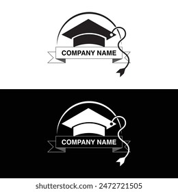 Vector logo for the school, college, university, webinar, training, and library