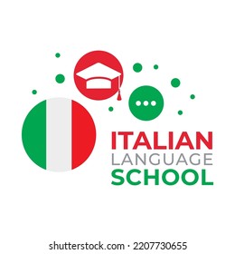 Vector logo of the school, Italian language courses