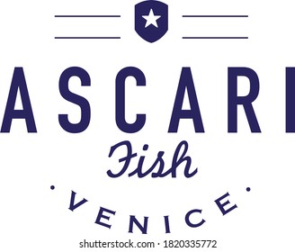 Vector logo for seafood restaurant. Modern dynamic design. Icon
