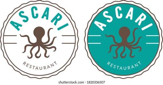 Vector logo for seafood restaurant. Modern dynamic design. Icon