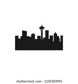 Vector Logo of seattle city skyline.