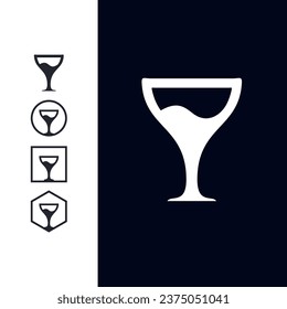 vector logo set of cocktail glasses