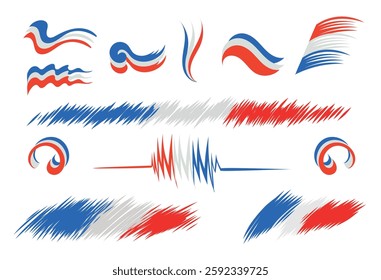 Vector logo set France flag icon. Flat style