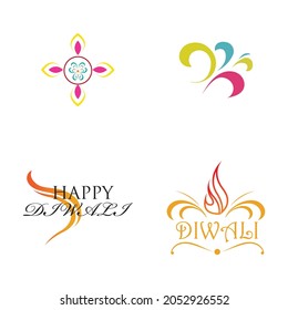 Logo vector ilustra el tema de la celebración tradicional del feliz diwali
