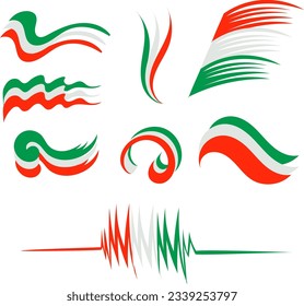 Vector logo set Italy flag icon. Flat style