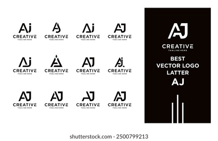 vector logo set letter AJ. logo inspiration