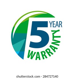 vector logo in the shape of a circle 5-year warranty