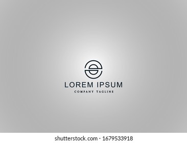 
vector logo with the shape of the letter E or P which is formed into a half circle and faced by both of them into a modern circle logo