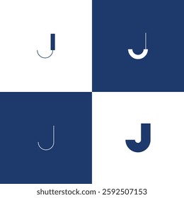 Vector logo in the shape of the letter "j". Elegant minimalist logo.
