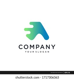 vector logo with the shape of the letter "V" modern, unique, and clean, technology, brand, company