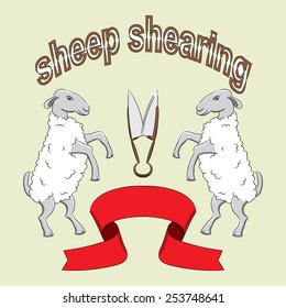 Vector logo sheep shearing