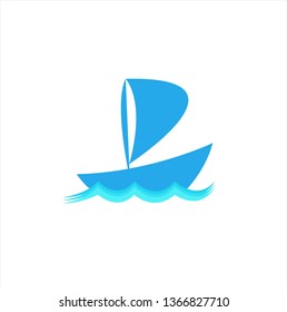 vector logo of ship for maritime company and travel