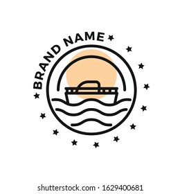 Vector logo ship monoline style logo