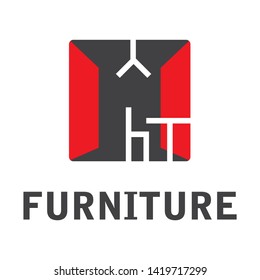 vector logo for shop selling furniture, sofa and wardrobe