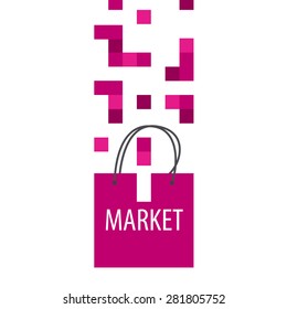 vector logo shopping bag Tetris