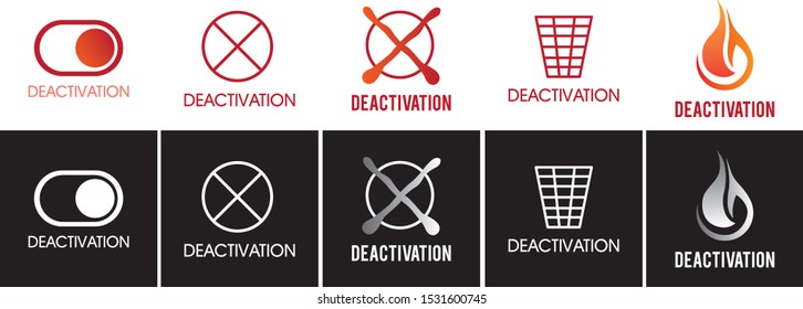 Vector logo, sign of deactivation and inactivity of the account